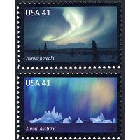 #4203 & 4204 Aurora Borealis & Australis, Polar Lights, Two Singles