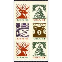 #4214c Christmas Knits, Pane of Six from Vending Book