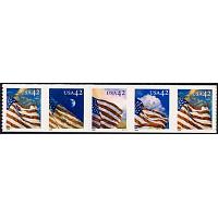 #4236-39 Flags 24/7, S-A Die-cut 11, PNC Strip of 5, #S1111