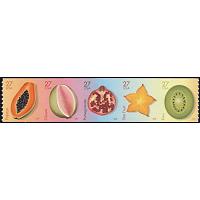 #4262a Tropical Fruit, Coil Strip of Five in Scott Order