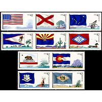 #4273-75, 4276-78, 4279-80, 4281-82, Flags of Our Nation, Lighthouse Format (1st of 6)