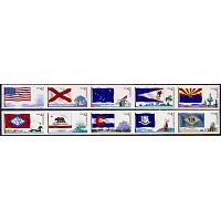 #4277a & 4282a Flags of our Nation, Two Strips of Five (1st of 6
