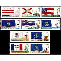 #4283-85, 4286-88, 4289-90, 4291-92, Flags of Our Nation, Lighthouse Format (2nd of 6)
