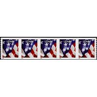 #4394 American Flag, PNC S-A Plate Number Coil Strip of 5, #V111