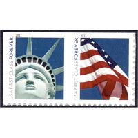 #4560a Statue of Liberty & Flag, Booklet Pair, “4evR”
