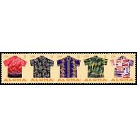 #4596a Aloha Shirts, Strip of Five Sheet Stamps