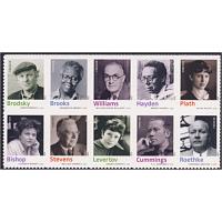 #4663a Twentieth Century Poets, Block of Ten