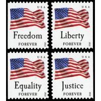 #4673-76 Four Flags, Set of Four Singles from Convertible Book of Ten (Avery)