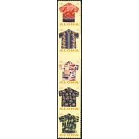 #4686a Aloha Shirts, Strip of Five Attached, From Convertible Book of Ten