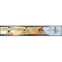 #4690a Bicycling, Strip of Four