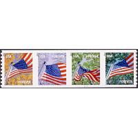 OUT OF STACK #4769a Flag for All Seasons, Coil Strip of Four, (Avery, die cut 8.5) (We are Buying )