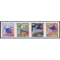 #4774-77 Flag for All Seasons, Set of Four Coil Singles, (Sennett, die cut 11)