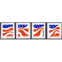 #4894-97 Flags, Red, White and Blue, Set of Four Singles