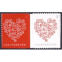 #4956a Forever Hearts, Love Series, Attached Pair