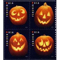 #5140a Jack O'Lanterns, Block of Four