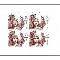 #5297 $5 Statue of Freedom, Sheet of Four
