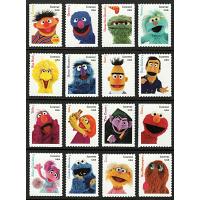 #5394a-p Sesame Street, Set of 16 Single Stamps