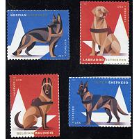 #5405-08 Military Working Dogs, Booklet Set of Four Singles
