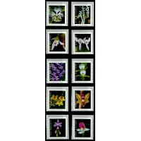 #5435-44  Wild Orchids, Ten Single Coil Stamps