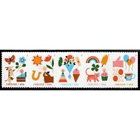 #5807b Thinking of You, Horizontal Strip of Five