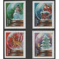 #5816-19 Christmas Snow Globes, Set of Four Singles