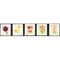 #5897-5901 Flowers, Complete Set of Five Sheet Stamps