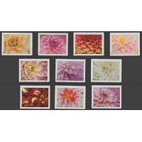 #5042-5051 Dahlias, Set of Ten Booklet Singles