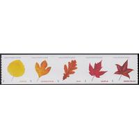 #5971-75 Leaves, Set of Five Coil Single (56¢) (Postcard)