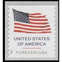 #6018 Flag Coil Vertical Die Cut  10, Space Between Stamps (AP)