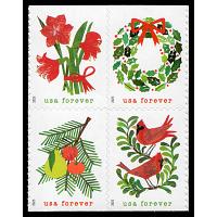 #6036a Holiday Cheer, Booklet Block of Four