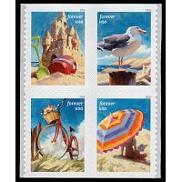 #6073a Day at the Beach, Block of Four