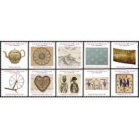 #6087-6096 Treasures of the Revolutionary Era, Set of Ten Booklet Block Singles