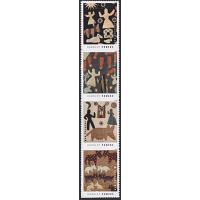 #6061b Harriet Powers Quilter, Vertical Strip of Four