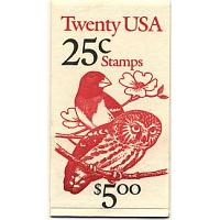 #BK160 Owl/Grosbeak, Vending Booklet, Plate #2222