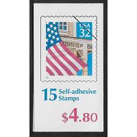 #BK227A Flag Over Porch, Booklet of 15