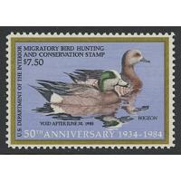 #RW51 1984 Duck Stamp 7.50 Wigeon Unsigned