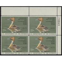 #RW53 1985 Duck Stamp, Plate Block Under Face Value