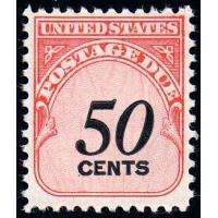 # J99 50¢ Postage Due, Shiny Gum