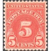 # J83 5¢ Postage Due, Carmine