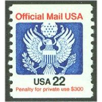 #O136 22¢ Official Mail, Coil