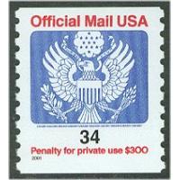 #O158 34¢ Official Mail, Great Seal Coil