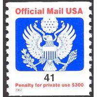 #O162 41¢ Official Mail Coil, Eagle