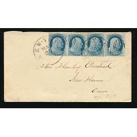 #24 Strip of 3 & Single, Very Fine