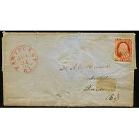 Pawtucket RI Folded Cover, 1852, 3¢ 1851 Washington
