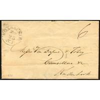 1836 Folded Stampless Letter, Rated 6