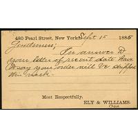 Postal Card Canceled NEW YORK, SEP 15, 1885