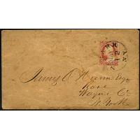 #11 3¢ Dull red Washington Tied to Cover