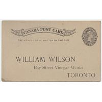 Canada Unused Ad Card, Bay Street Vinegar Works