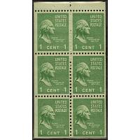 #804b Washington, 1¢ Booklet Pane of Six