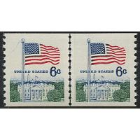 #1338A Flag over White House, Full Coil Line Pair